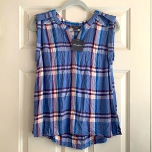 NEW -- SALE !! Eddie Bauer Plaid Top -- Size Medium